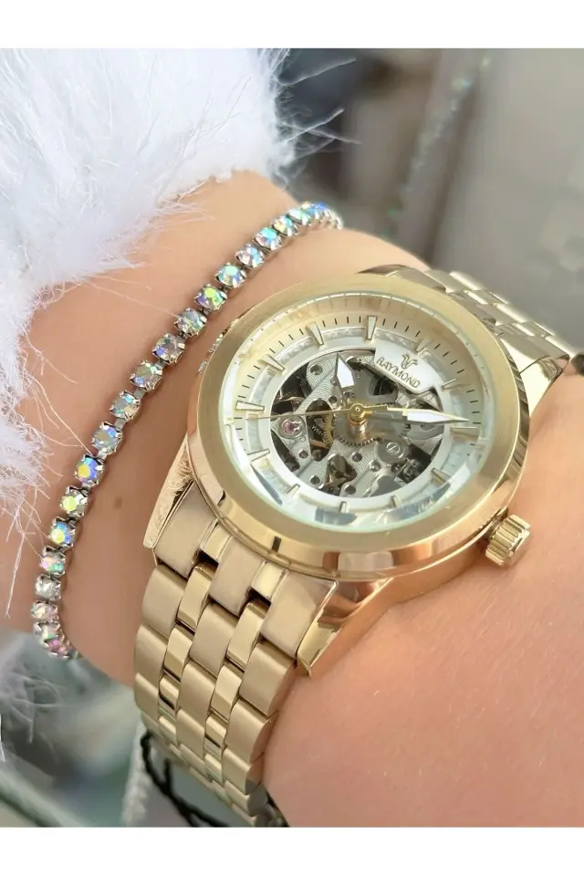 Raymond Kadın Kol Saati RYM-31001L-R101 -Yuvarlak Kasa Çelik Kordonlu-