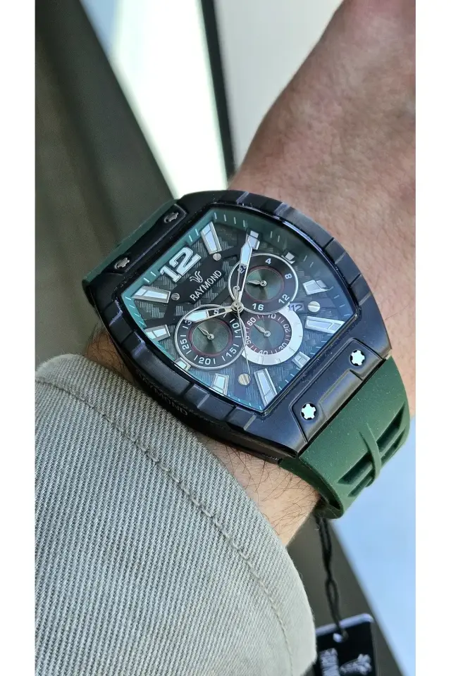 Raymond Erkek Kol Saati CBK-GREEN  Silikon Kordon