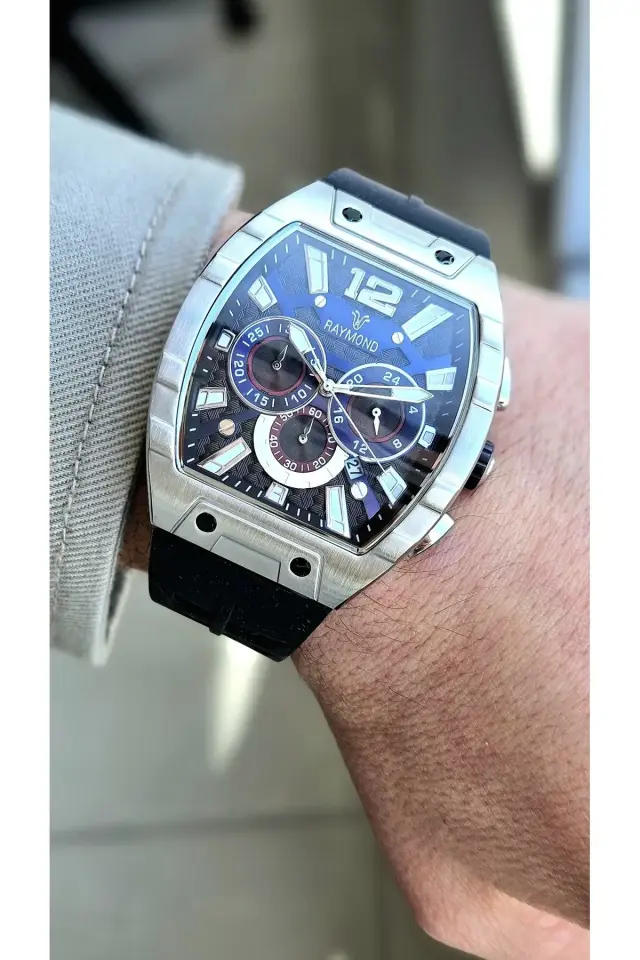 Raymond Erkek Kol Saati FSS-BK  Silikon Kordon