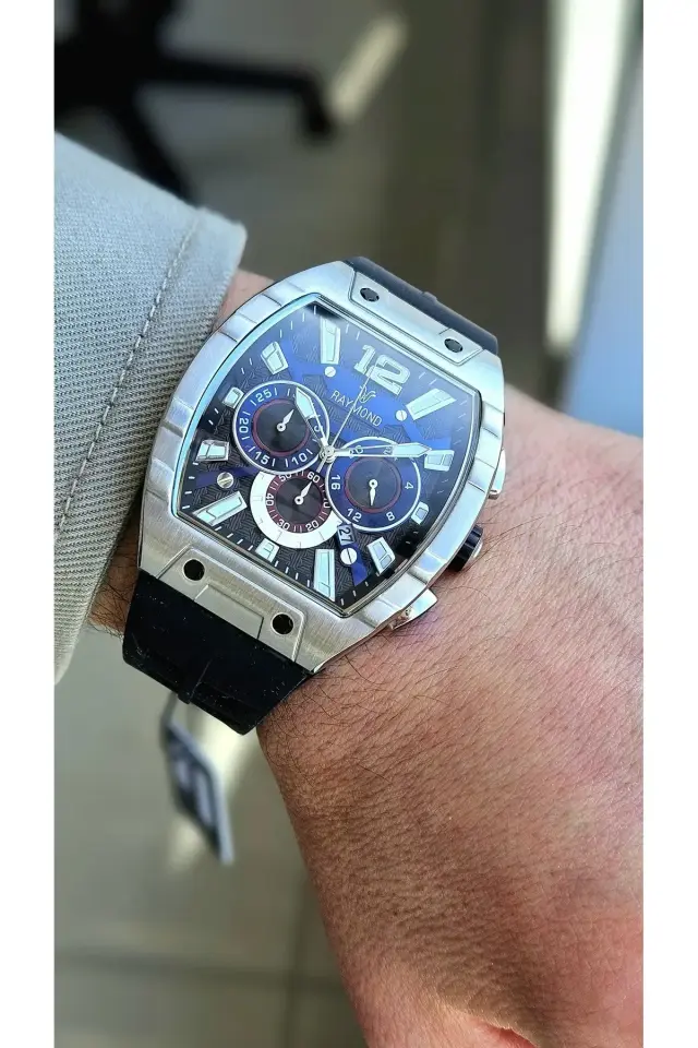 Raymond Erkek Kol Saati FSS-BK  Silikon Kordon