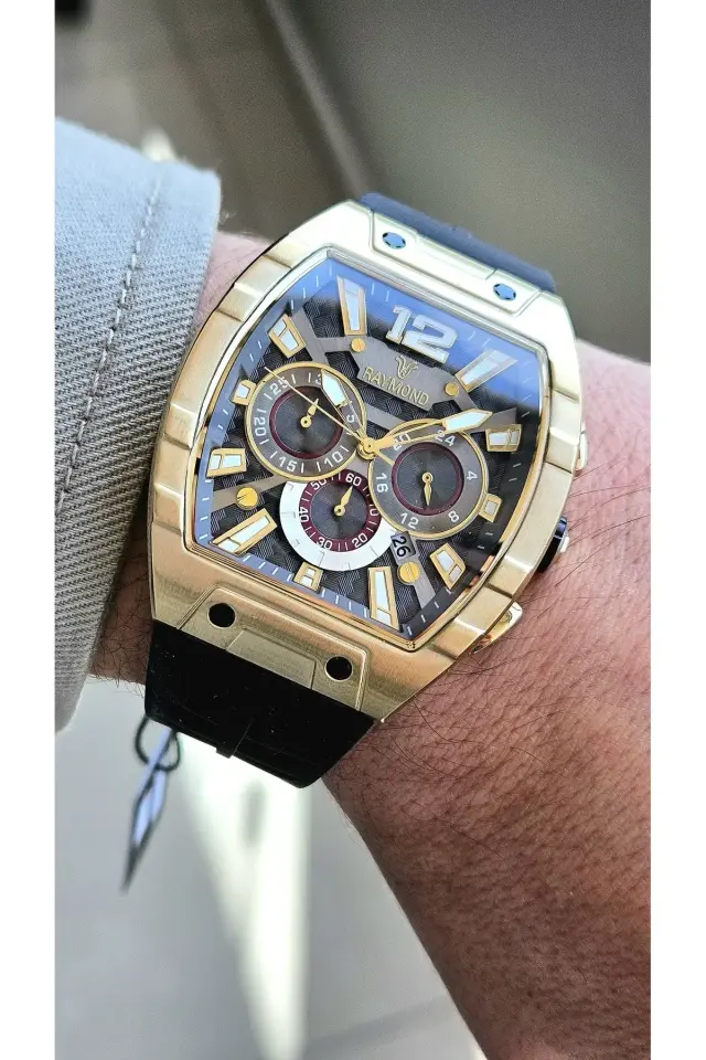 Raymond Erkek Kol Saati IRG-BK  Silikon Kordon