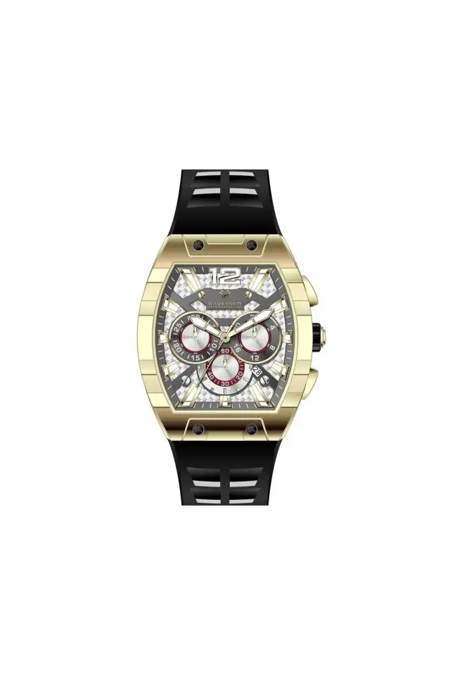 Raymond Erkek Kol Saati J GOLD-BK-W  Silikon Kordon