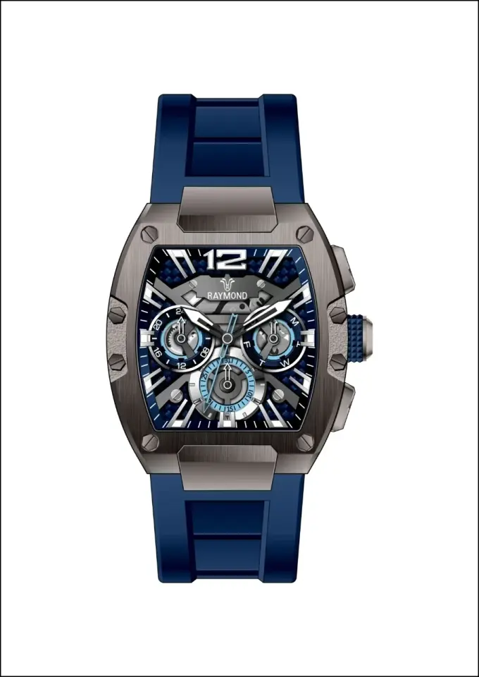 Rym-9D76 Raymond Erkek Kol Saati - Çelik Kasa - Silikon Kordon - 2 Yıl Garantili RYM-9D76-R157