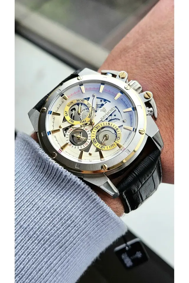 Raymond Erkek Kol Saati B SS-BK-W  Deri Kordon