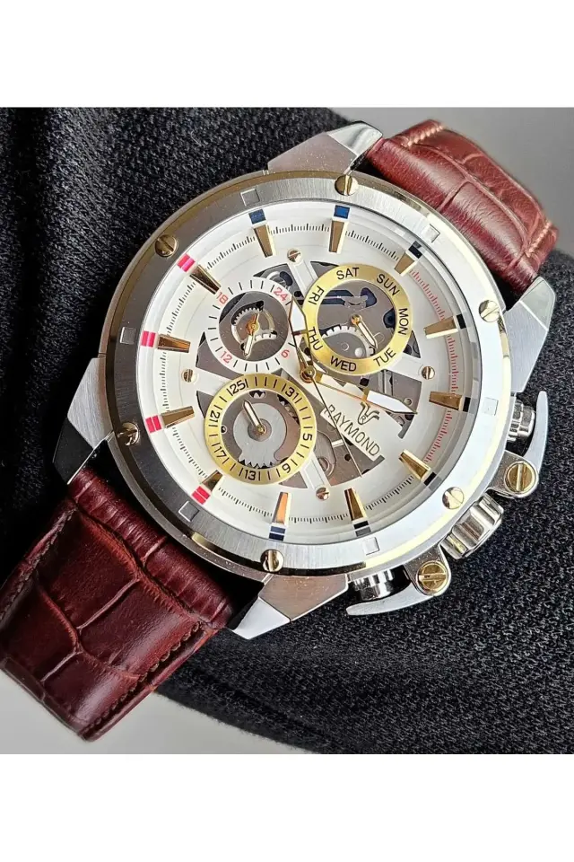 Raymond Erkek Kol Saati ASS-BRW-W  Deri Kordon