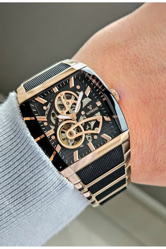 Raymond Erkek Kol Saati RYM-5129-R61 -Köşeli Kasa Çelik Kordonlu-