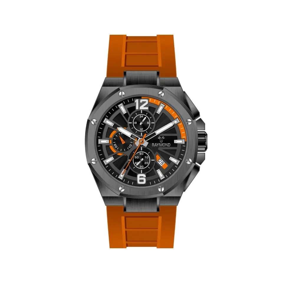 Rym-83605 Silikon Kordon Raymond Erkek Kol Saati Paslanmaz Çelik Kasa - 2 Yıl Garanti RYM-83605-R155