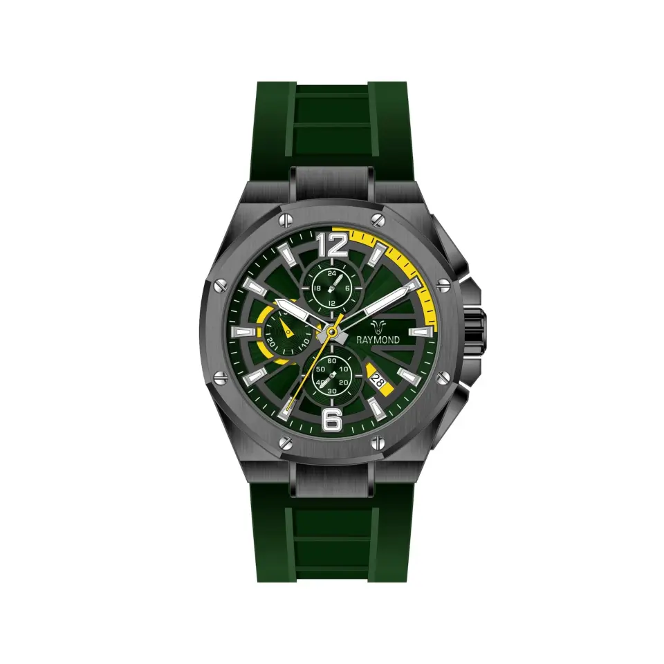 Rym-83605 Silikon Kordon Raymond Erkek Kol Saati Paslanmaz Çelik Kasa - 2 Yıl Garanti RYM-83605-R77