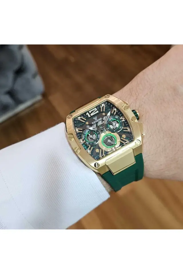 Rym-9D76 Raymond Erkek Kol Saati - Çelik Kasa - Silikon Kordon - 2 Yıl Garantili RYM-9D76-R77