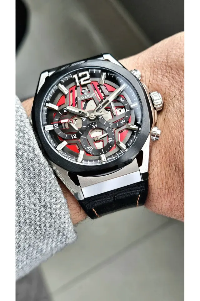 Rym-83605 Silikon Kordon Raymond Erkek Kol Saati Paslanmaz Çelik Kasa - 2 Yıl Garanti RYM-9D13-R50