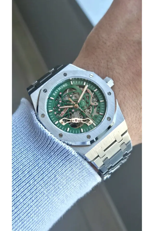 Rym-1012 Raymond Otomatik Erkek Kol Saati - Safir Cam Ve Paslanmaz Çelik - 2 Yıl Garanti RYM-1012-R77