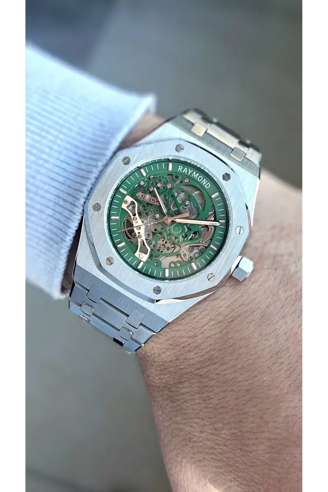 Rym-1012 Raymond Otomatik Erkek Kol Saati - Safir Cam Ve Paslanmaz Çelik - 2 Yıl Garanti RYM-1012-R77