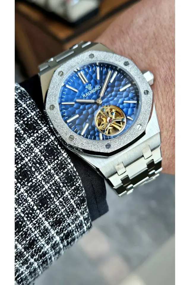 Rym-0710 Raymond Otomatik Erkek Kol Saati - Safir Cam Ve Paslanmaz Çelik - 2 Yıl Garantili RYM-0710-R78