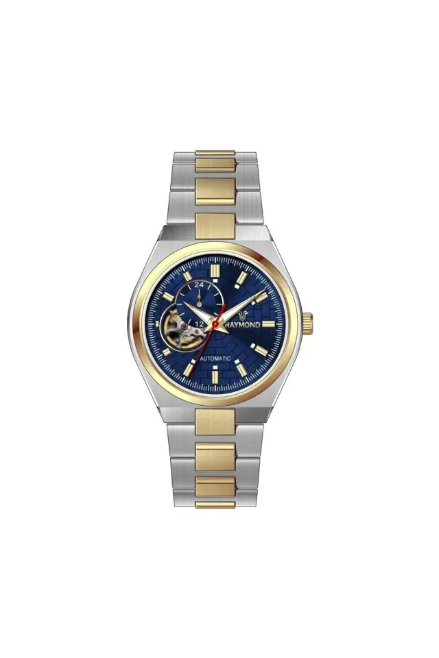 Rym-250424 Raymond Otomatik Erkek Kol Saati- 2 Yıl Garanti - Paslanmaz Çelik FIPG-BL