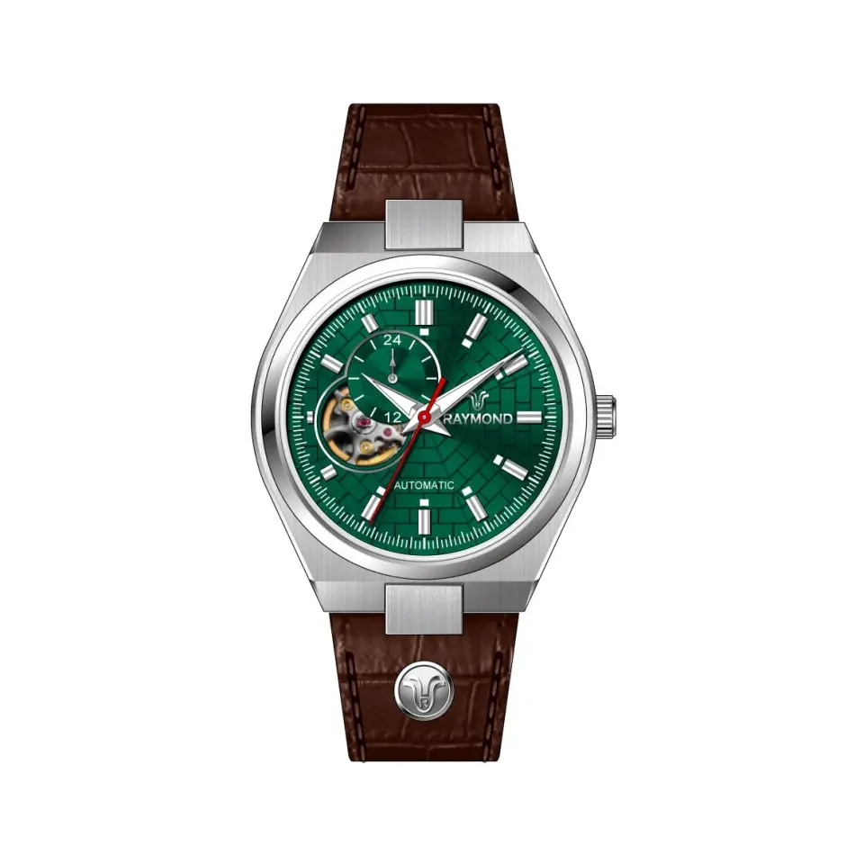 RYM-250424-DR NH39A MEKANİZMALI OTOMATİK ERKEK KOL SAATİ - SAFİR CAM - DERİ KORDON - 2 YIL GARANTİ