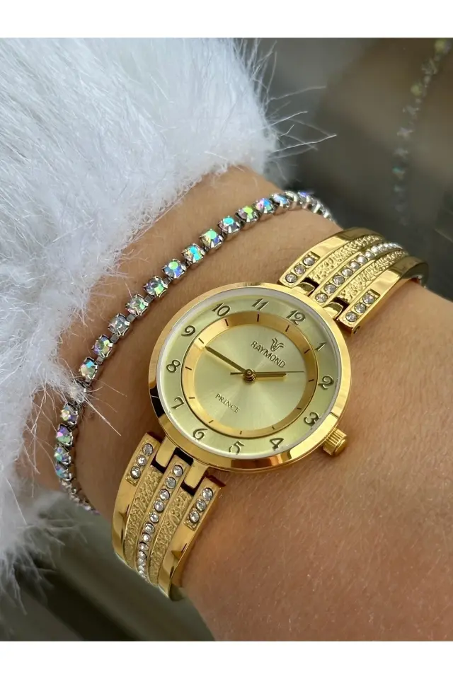 Rym-1041 Kadın Kol Saati - Paslanmaz Çelik Kasa Ve Korodn - 2 Yıl Garanti B GOLD-W