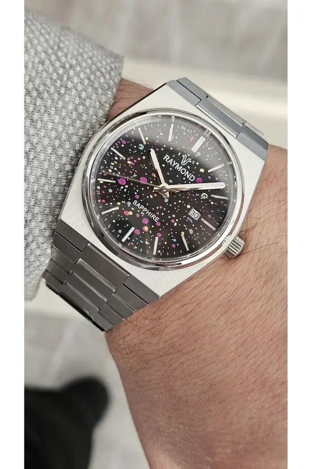 Raymond Erkek Kol Saati Siyah  Çelik Kordon