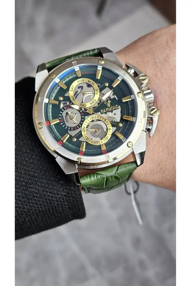 Raymond Erkek Kol Saati CSS-GRREN  Deri Kordon
