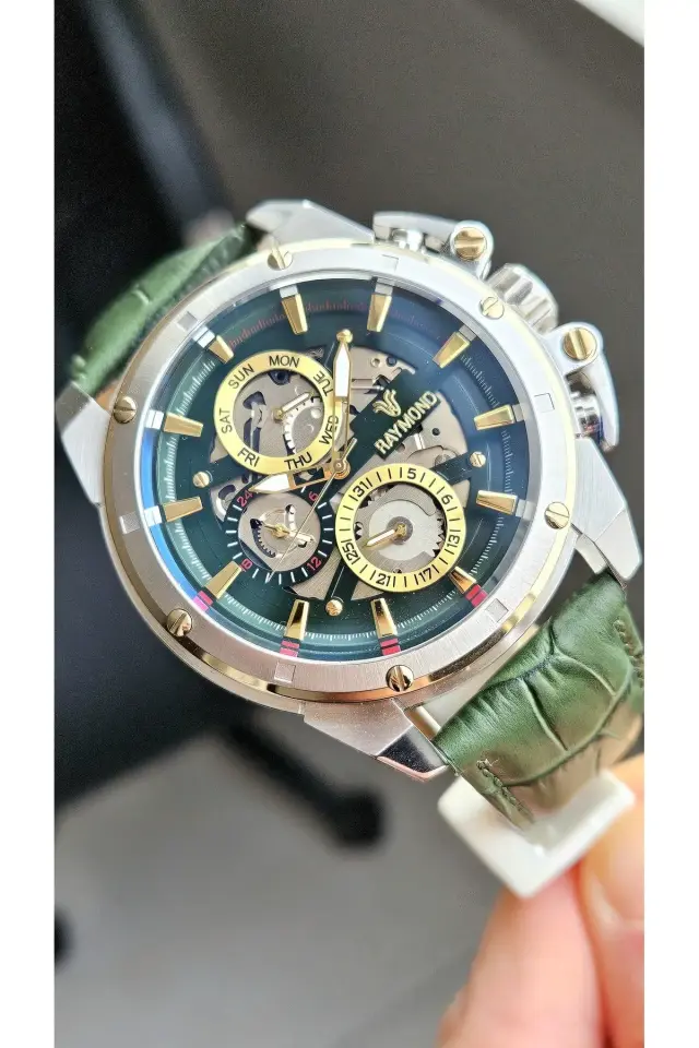 Raymond Erkek Kol Saati CSS-GRREN  Deri Kordon