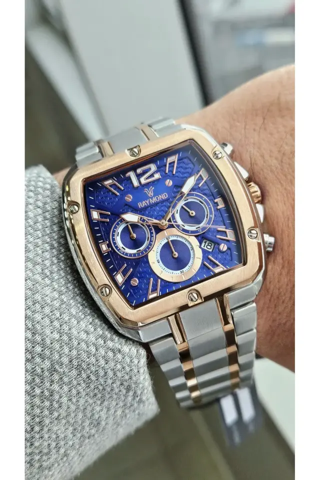 Raymond Erkek Kol Saati FIPR-BL  Çelik Kordon