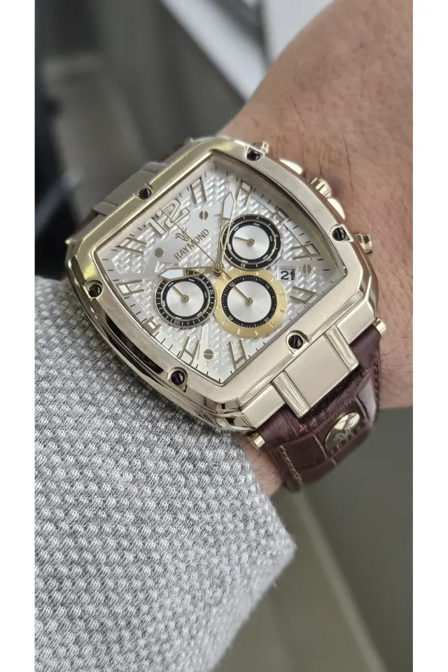 G831719M Deri Kordon Erkek Kol Saat - Paslanmaz Çelik - 2 Yıl Garanti H RG-BRW-W