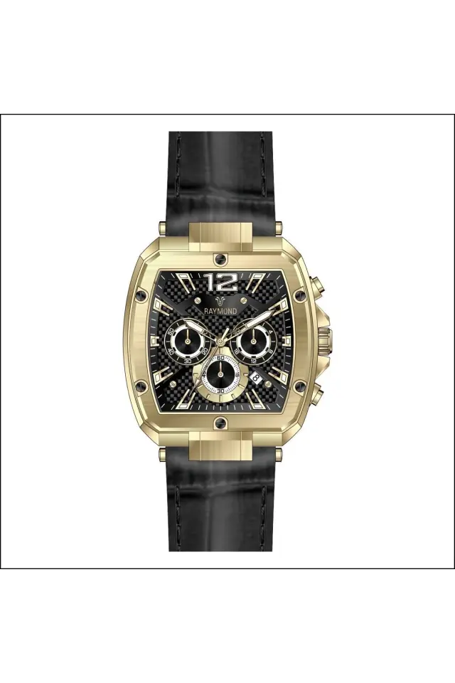 G831719M Deri Kordon Erkek Kol Saat - Paslanmaz Çelik - 2 Yıl Garanti DGOLD-BK