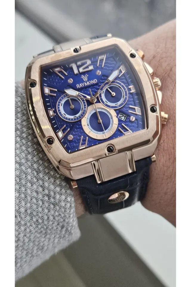 G831719M Deri Kordon Erkek Kol Saat - Paslanmaz Çelik - 2 Yıl Garanti KRG-BL