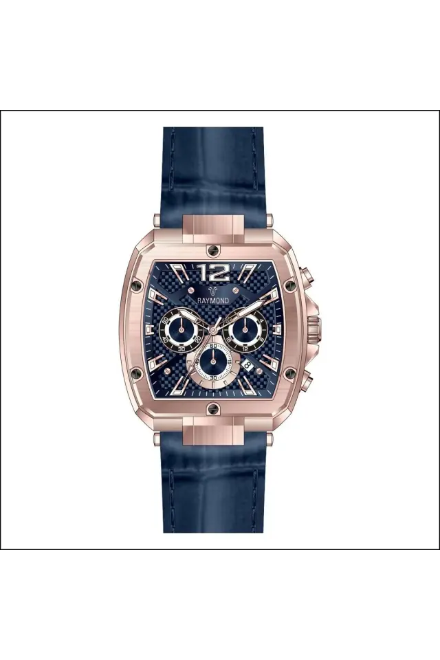 G831719M Deri Kordon Erkek Kol Saat - Paslanmaz Çelik - 2 Yıl Garanti KRG-BL